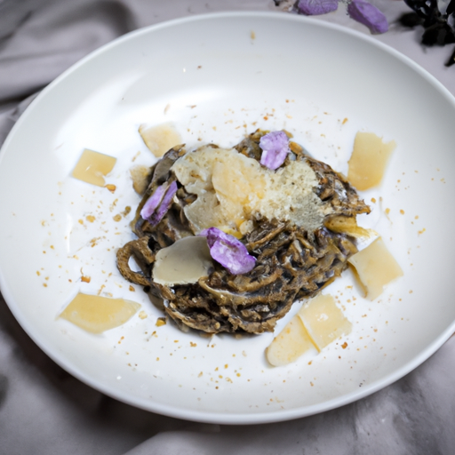 Pâtes fraîches à la truffe noire et pétales de parmesan