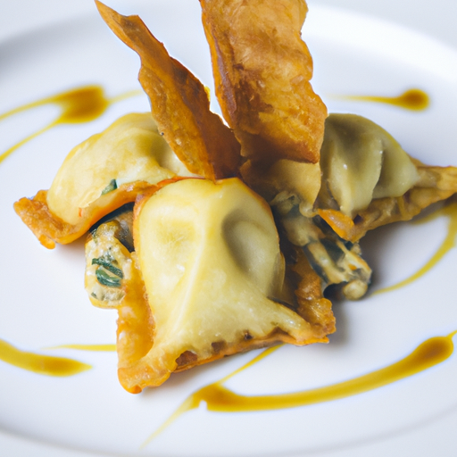 Raviolis croustillants au poulet et à la sauge