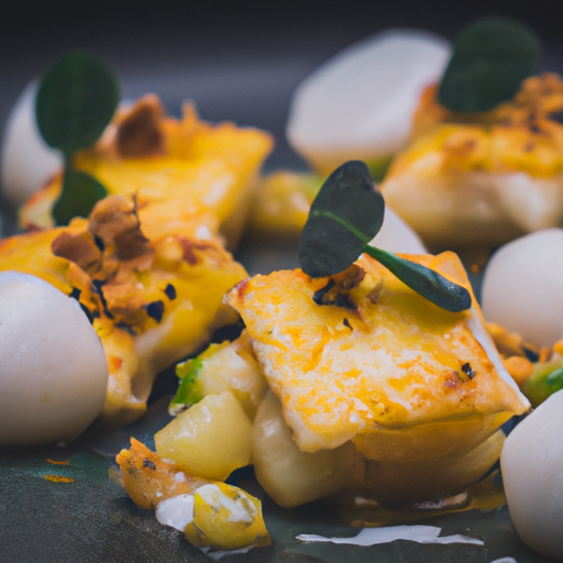 Ravioles croustillantes de patate douce au fromage de chèvre et miel