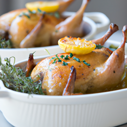 Cocottes de poulet au citron et romarin