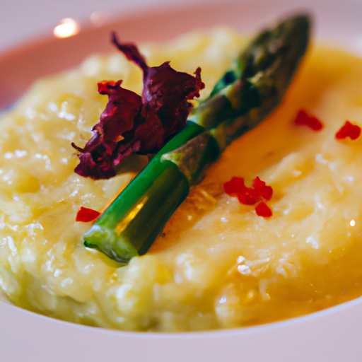 Risotto crémeux aux asperges et citron confit