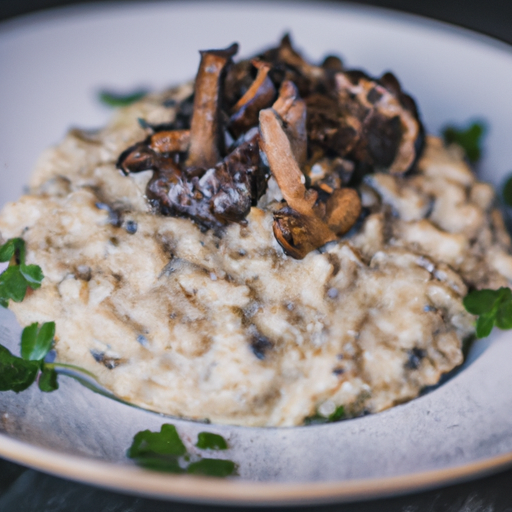 Risotto crémeux aux champignons sauvages et à la truffe noire