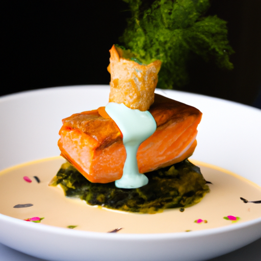 Étoile de saumon en croûte d'amandes et sauce au citron vert