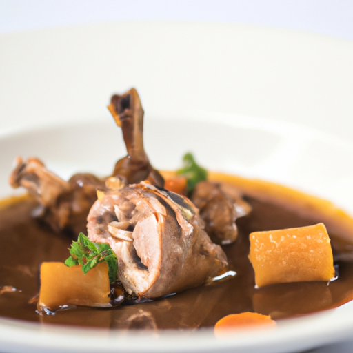 Cocotte de lapin aux pruneaux et aux noix