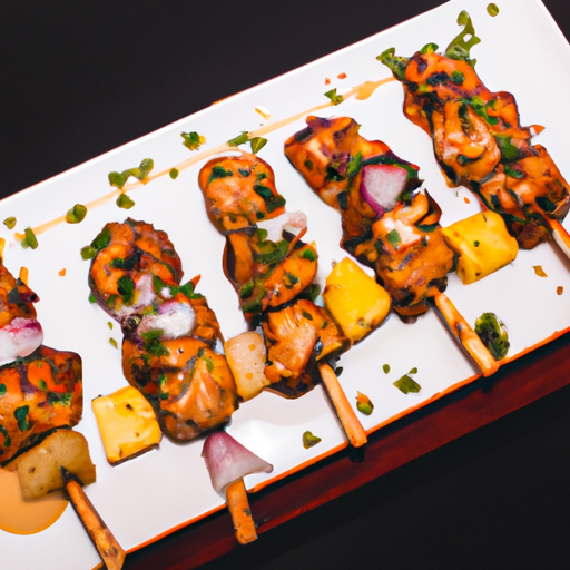 Brochettes exotiques de poulet au lait de coco