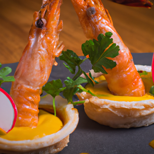 Crevettes en croûte de chorizo et safran