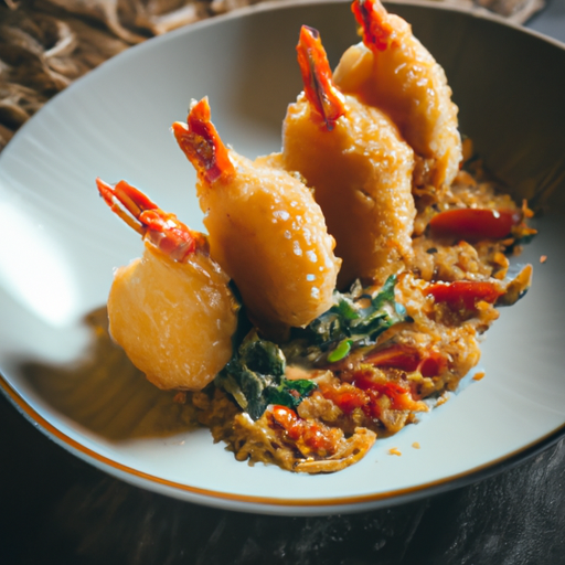 Crevettes croustillantes au panko et sauce yuzu