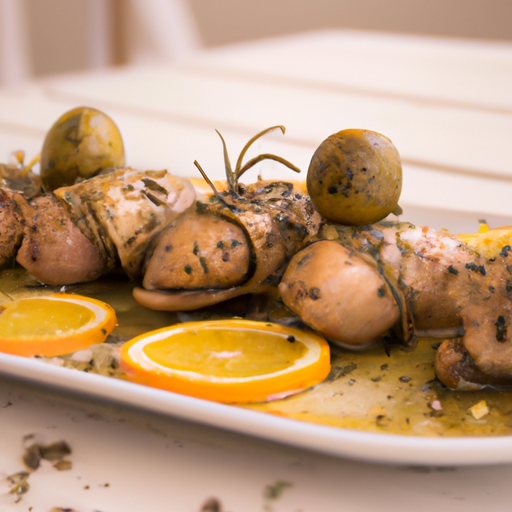 Brochettes de poulet à la lavande et au citron confit