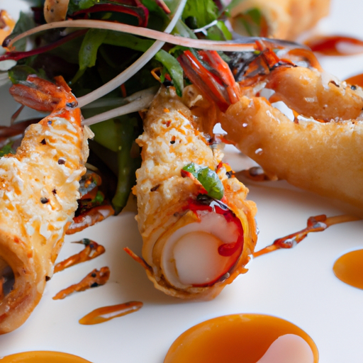 Rouleaux de printemps croustillants aux crevettes et sauce aigre-douce