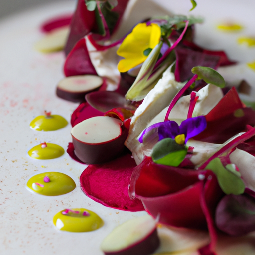 Carpaccio de betteraves colorées et chèvre frais