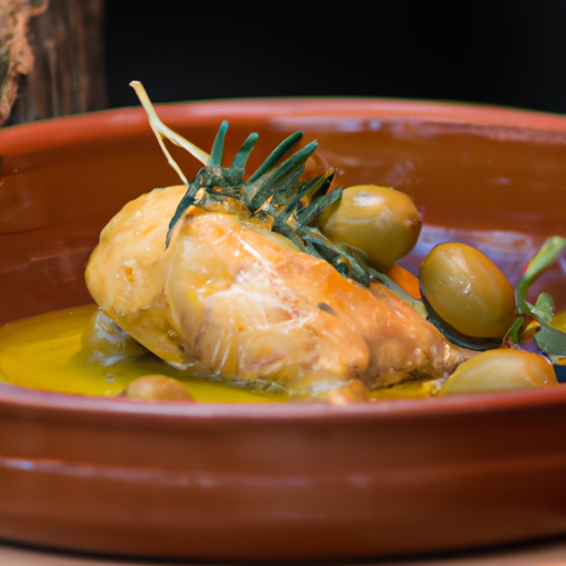 Cocotte de poulet aux agrumes et aux olives