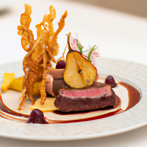 Millefeuille de magret de canard et pommes caramélisées