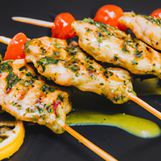 Brochettes de poulet aux agrumes et aux herbes fraîches