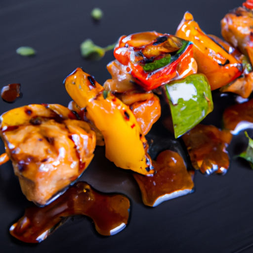 Brochettes de poulet teriyaki aux légumes croquants