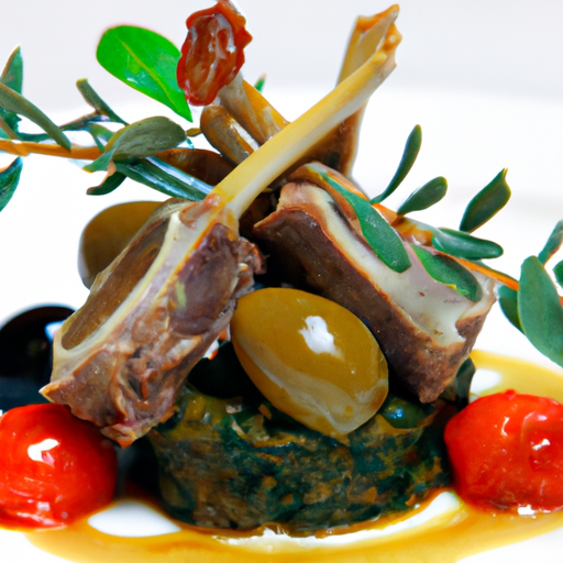 Couronne d'agneau aux olives et aux herbes