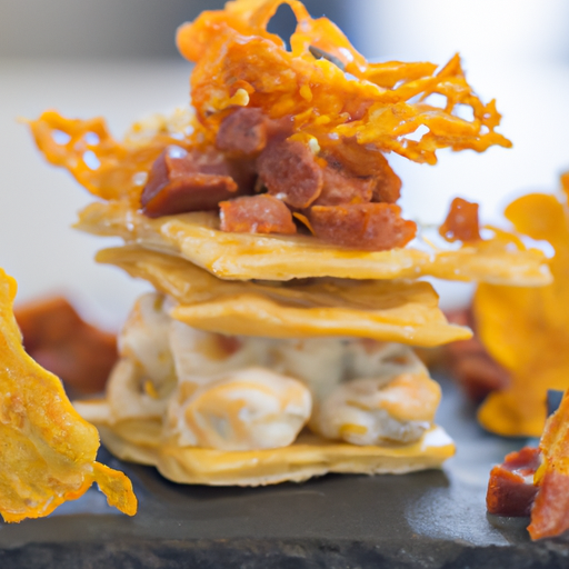 Millefeuille de patates douces au chorizo croustillant