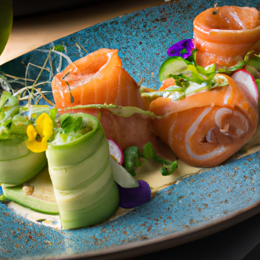 Roulés de saumon fumé et avocat