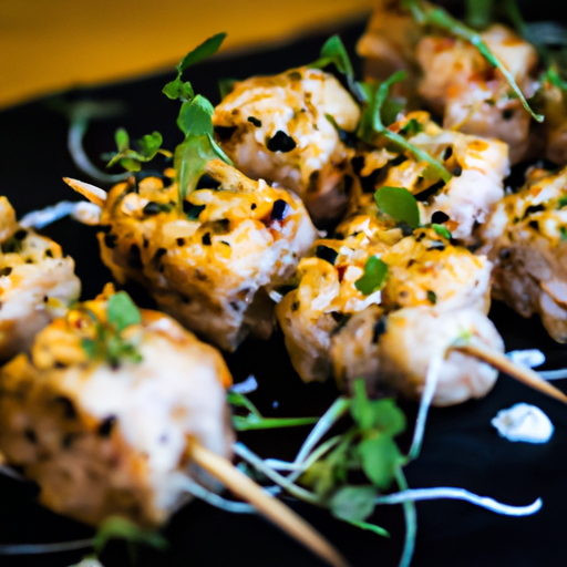 Brochettes de poulet croustillant au sirop d'érable