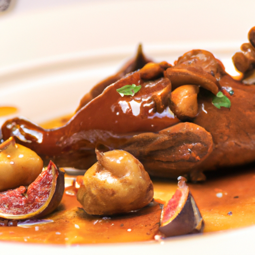 Cassolette de canard confit aux figues et aux noix