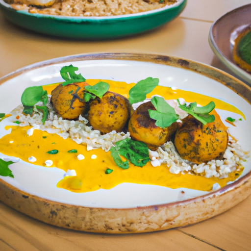 Boulettes de lentilles au curry et lait de coco