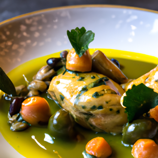 Poulet au citron confit et aux olives