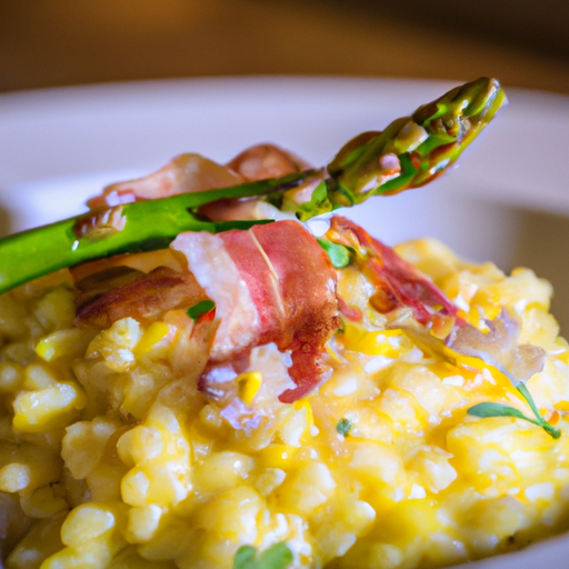 Risotto aux asperges sauvages et pancetta croustillante