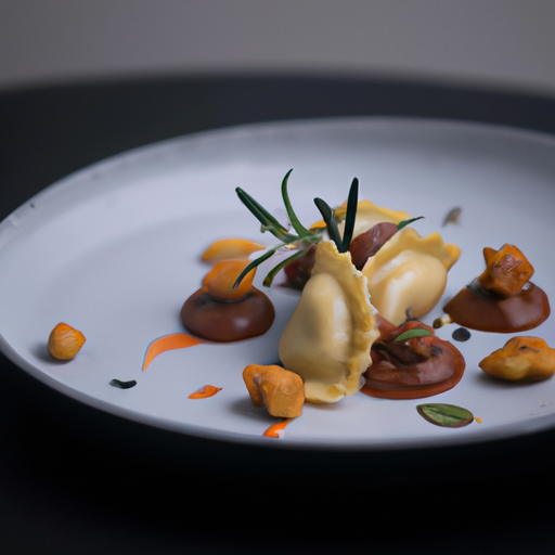 Raviolis de patate douce et noix de pécan caramélisées