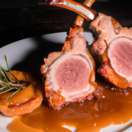 Côtes de porc au sirop d'érable et aux pommes caramélisées