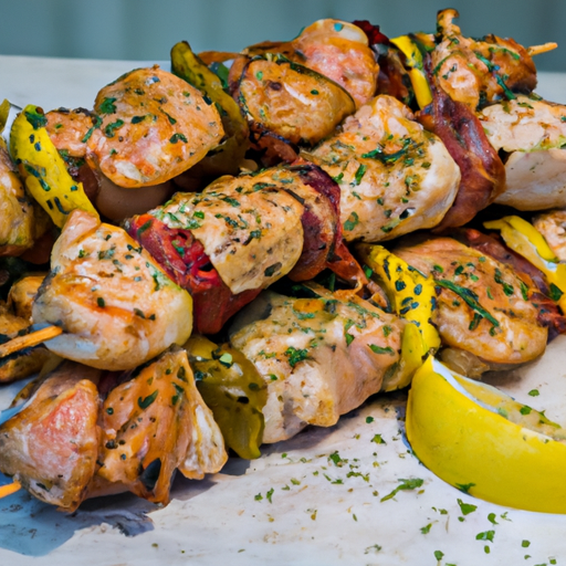 Brochettes de poulet mariné aux saveurs méditerranéennes