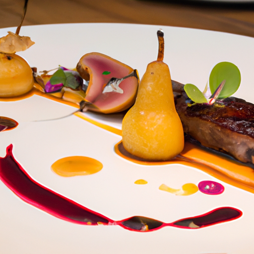 Magret de canard aux poires caramélisées et aux amandes effilées