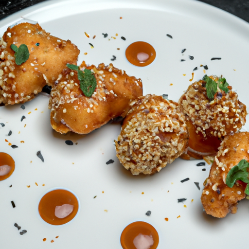 Bouchées croustillantes de poulet au sésame et miel
