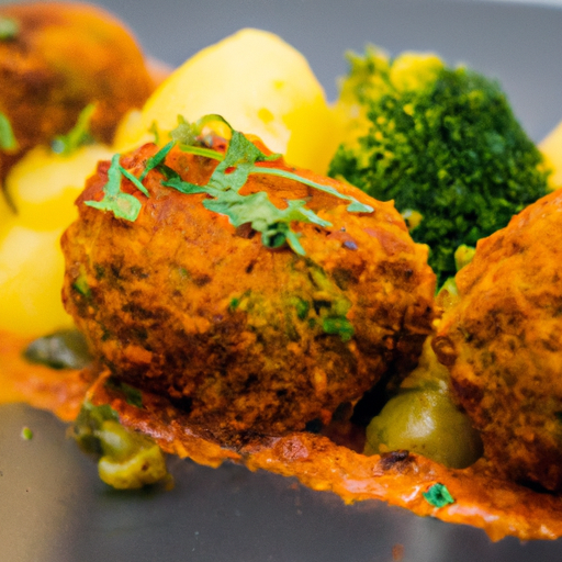 Boulettes de lentilles et patates douces aux épices