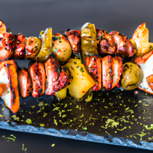 Brochettes de poulpe mariné à la grecque