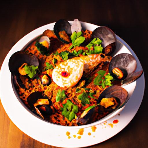 Paëlla végétarienne aux fruits de mer