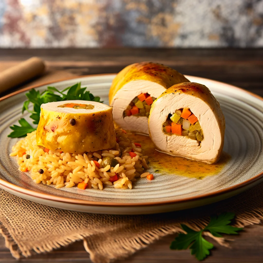 Roulade de poulet moelleuse aux légumes d'automne