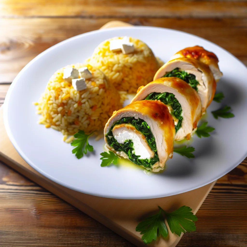 Rouleaux de poulet farcis aux épinards et feta