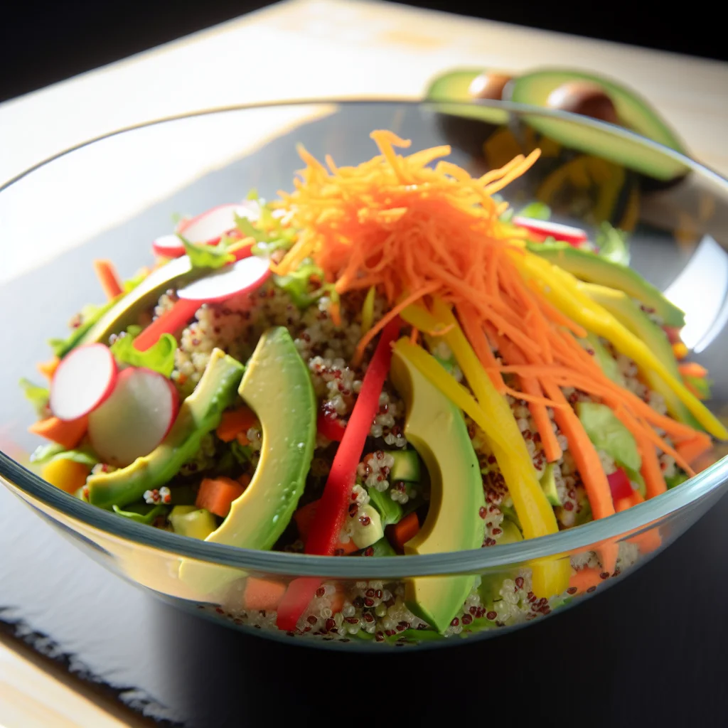 Salade Arc-en-Ciel de Quinoa et Légumes Croquants