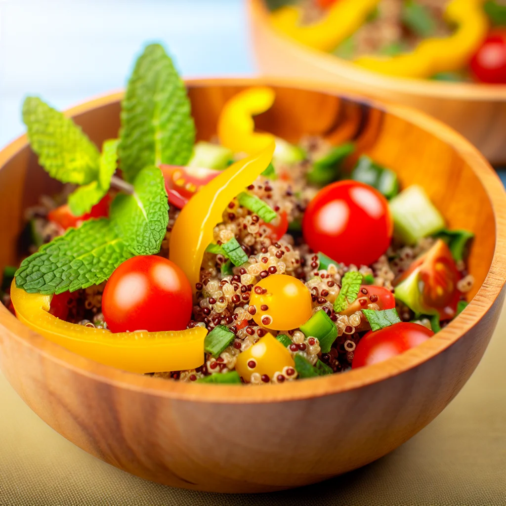 Salade colorée de quinoa et légumes croquants