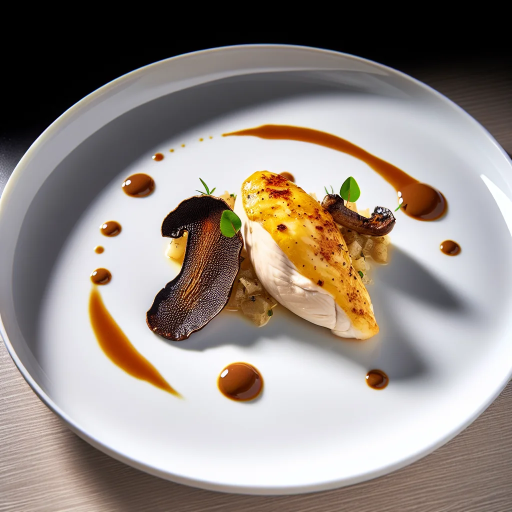 Suprême de Volaille Croustillant aux Cèpes et Jus de Truffe
