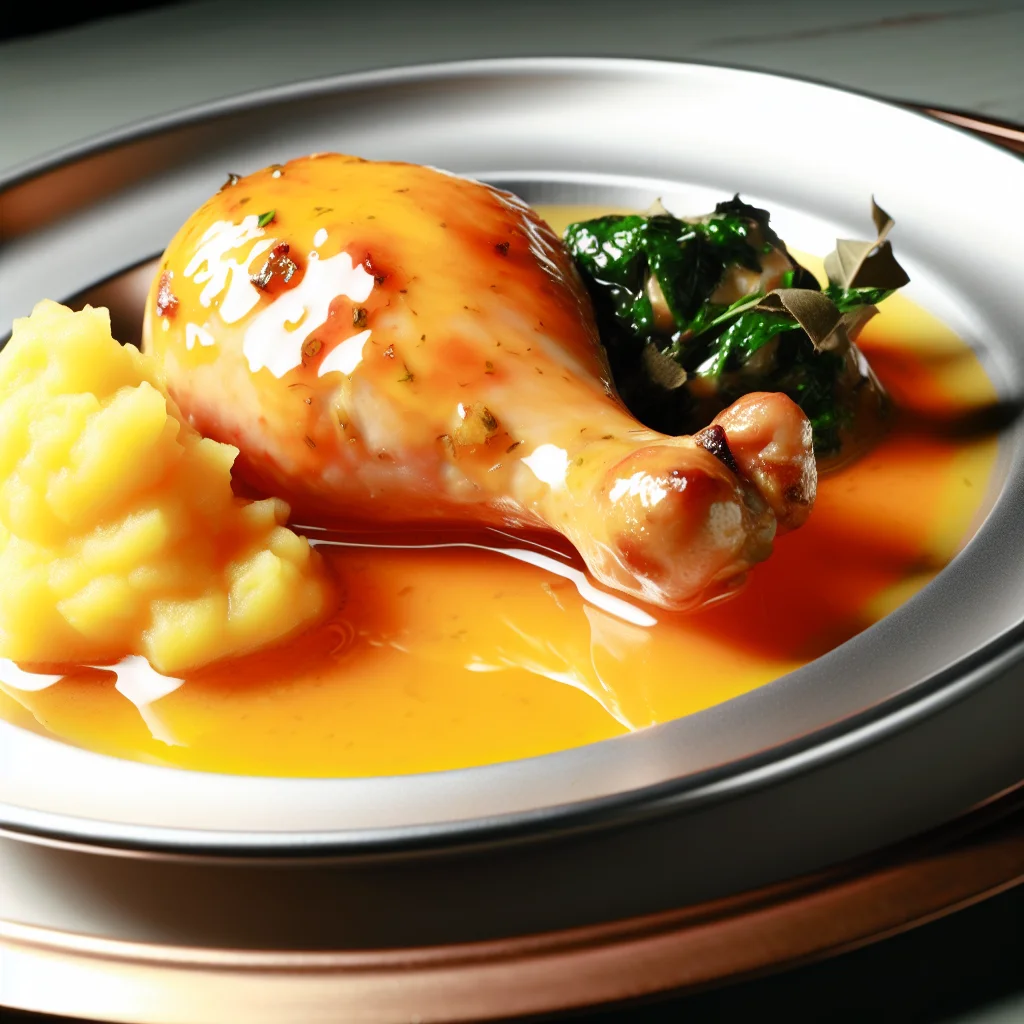 Suprême de volaille rôti aux agrumes et sa purée de patates douces