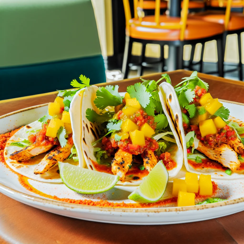 Tacos de Poulet Épicés à la Mango