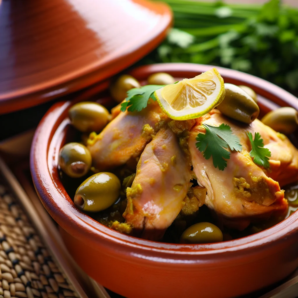 Tagine marocain de poulet aux citrons confits