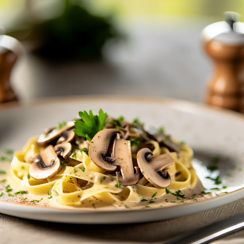 Tagliatelle à la Crème de Truffe et Champignons Sauvages