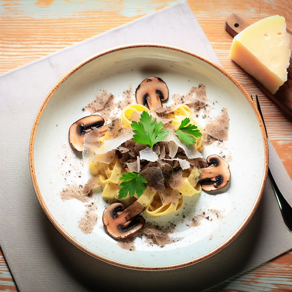 Tagliatelle aux Champignons et Crème de Truffe