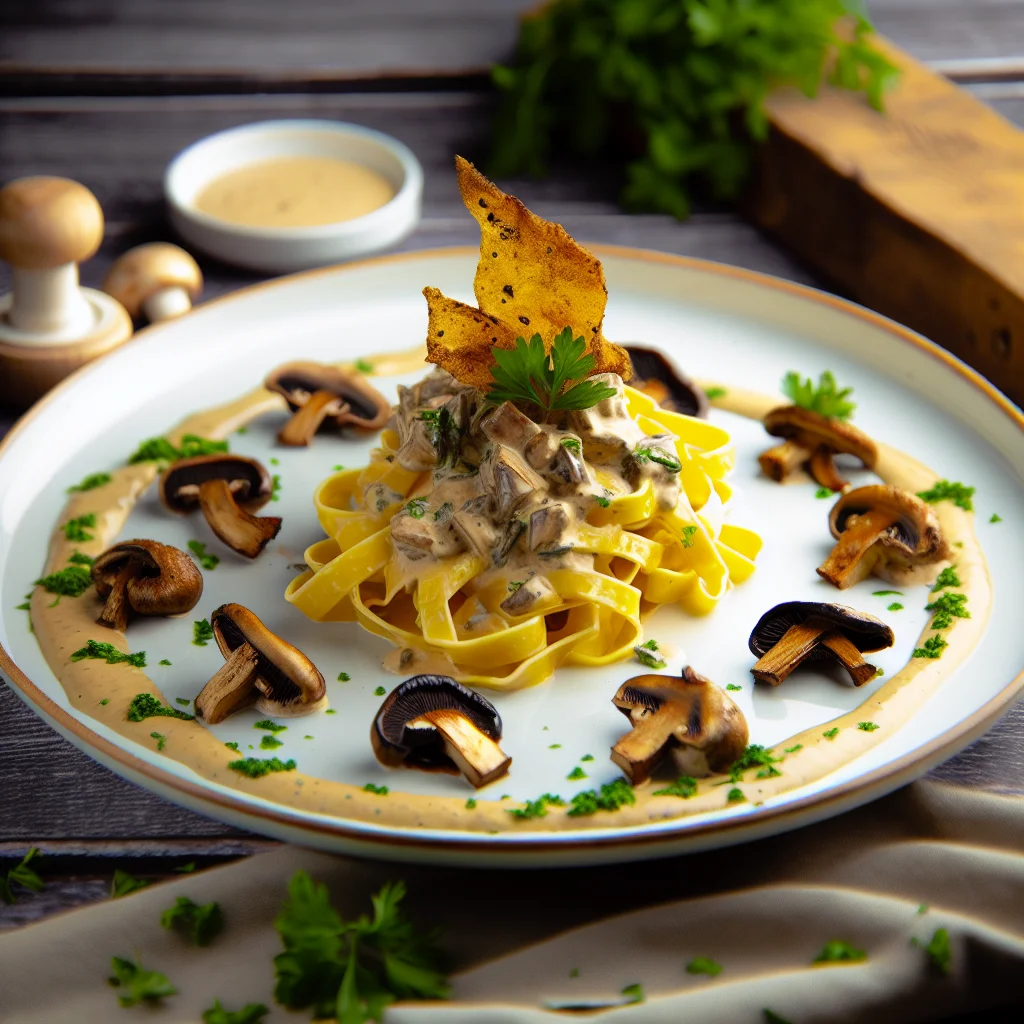 Tagliatelle aux Champignons et Crème de Truffe