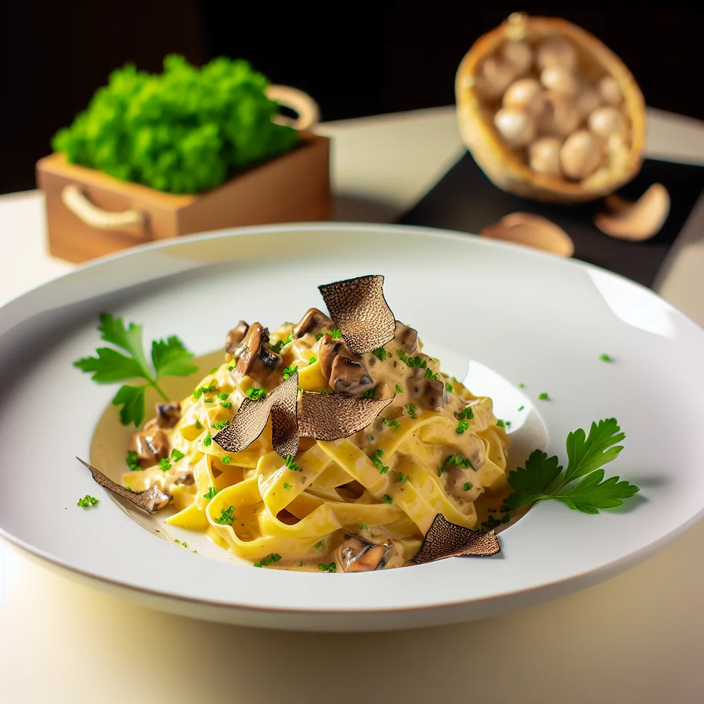 Tagliatelles aux Truffes et Champignons Sauvages