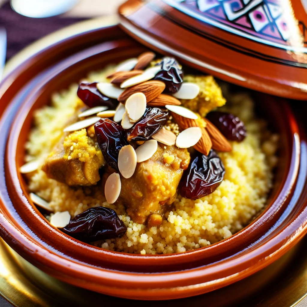 Tajine de poulet marocain aux pruneaux