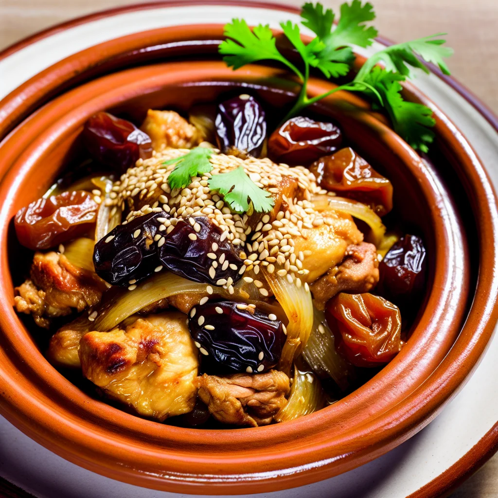 Tajine Marocain de Poulet aux Pruneaux