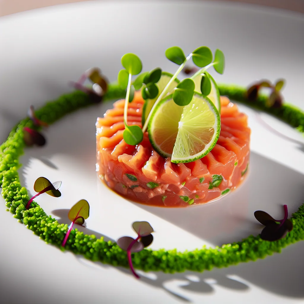 Tartare de saumon à l'avocat et citron vert