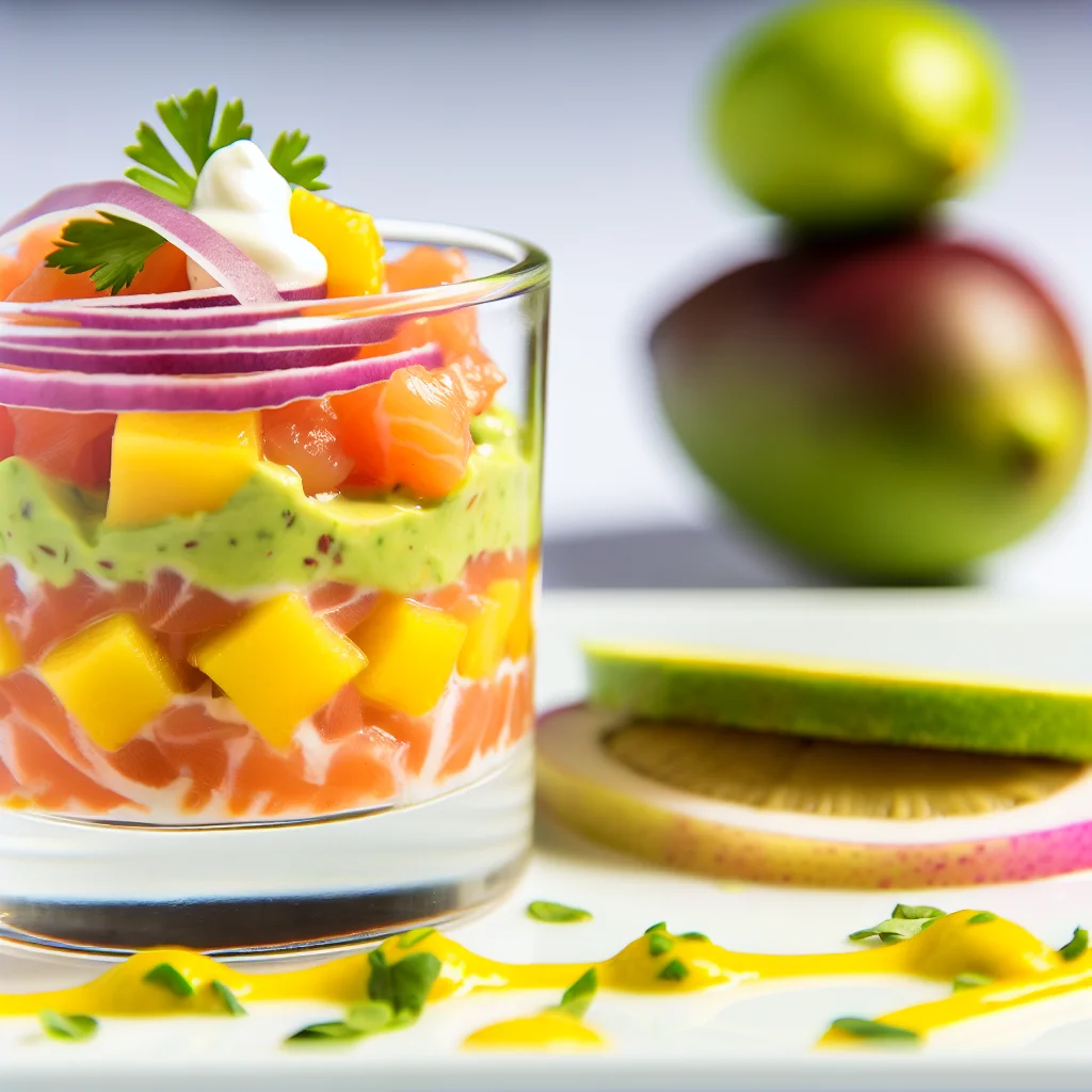 Tartare de saumon à la mangue et avocat
